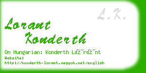 lorant konderth business card